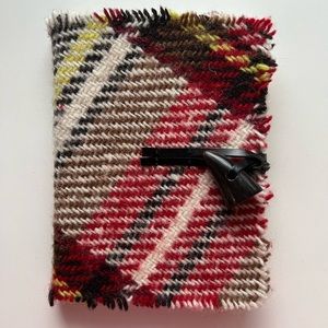 Unique, unused Burberry plaid wool-covered notepad